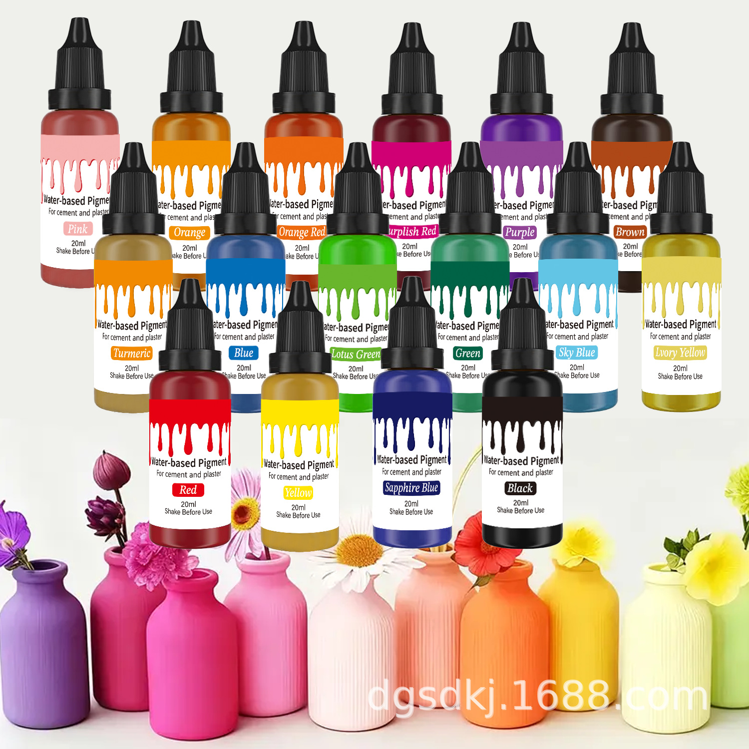20ml double concentration gypsum colorant has excellent coloring effect and is used for gypsum cemen