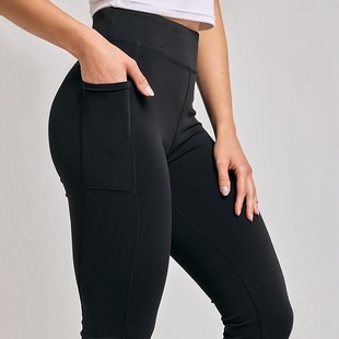 Cross-border Yoga Pants for Europe and America Cropped Pocket High Waist Sexy Running Pants Women's Hip Sweat-lifting Leggings