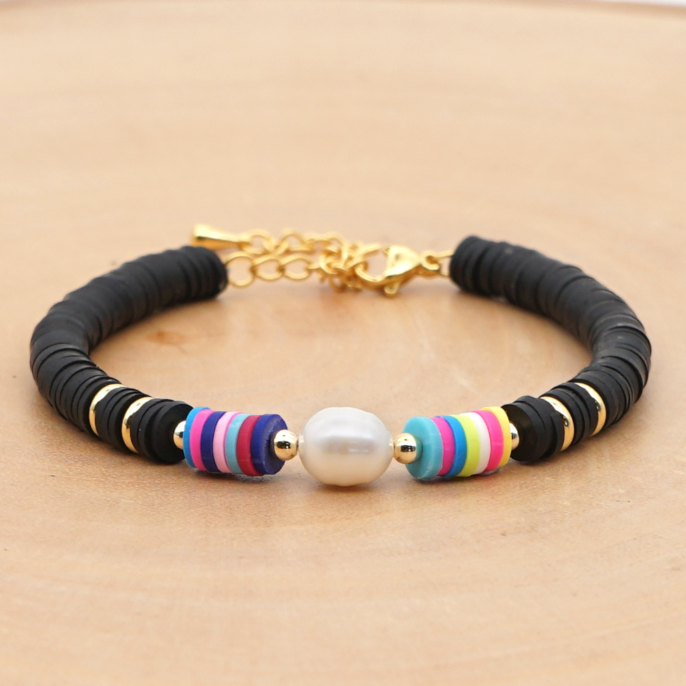 Color Block Fashion No Inlaid Soft Clay Bracelets Wholesale display picture 5