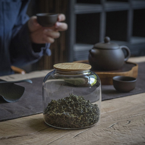 Japanese style cloud glass tea jar portable simple scented tea Pu'er tea Tieguanyin tea jar