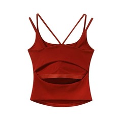 New suspender vest with chest pad hot girl back hollow beautiful back strap bottom outer wear beautiful back vest