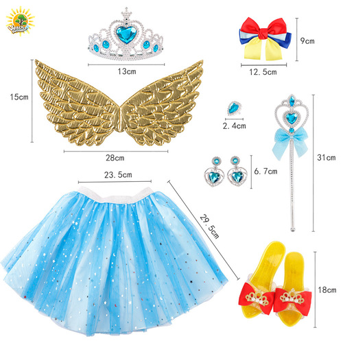 Cross-border folding butterfly multi-piece set ballgown set angel iridescent wings fairy wand wreath headband wholesale