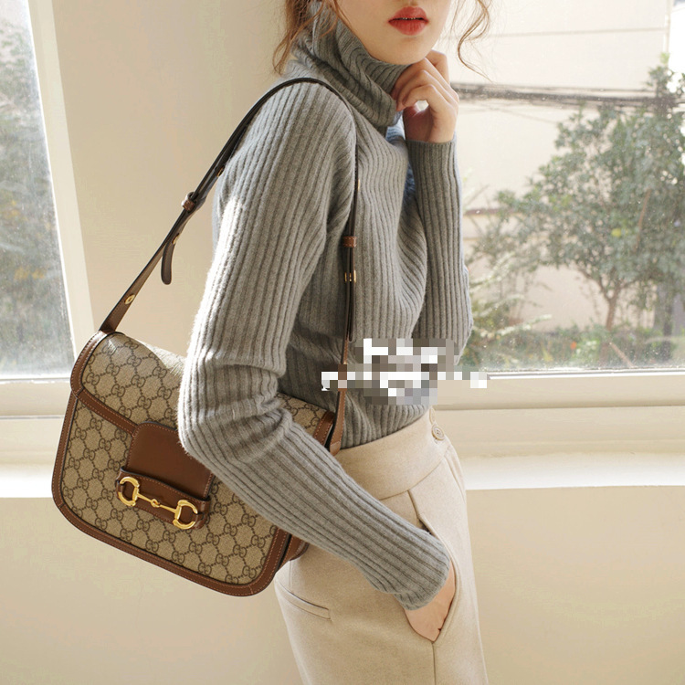 100% Merino Wool ~ Skin-Friendly Vertical Rib High Collar Wool Knit Base Shirt 67.5kg Unique Item