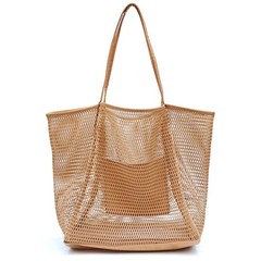 Amazon Women's Casual Large-Capacity Beach Bag with Big & Small Holes—Crossbody, Shoulder, and Handheld Design