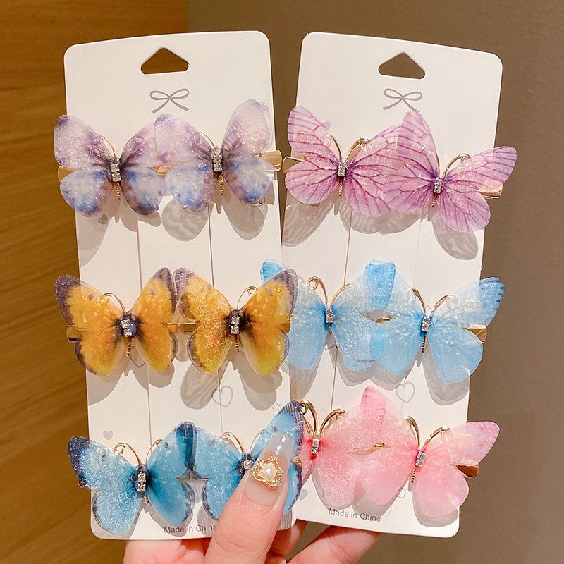 蝶のヘアピン女の子プリンセスかわいいスーパー妖精子供ヘアアクセサリー頭飾り卸売ヘアピン前髪クリップサイドクリップ|undefined