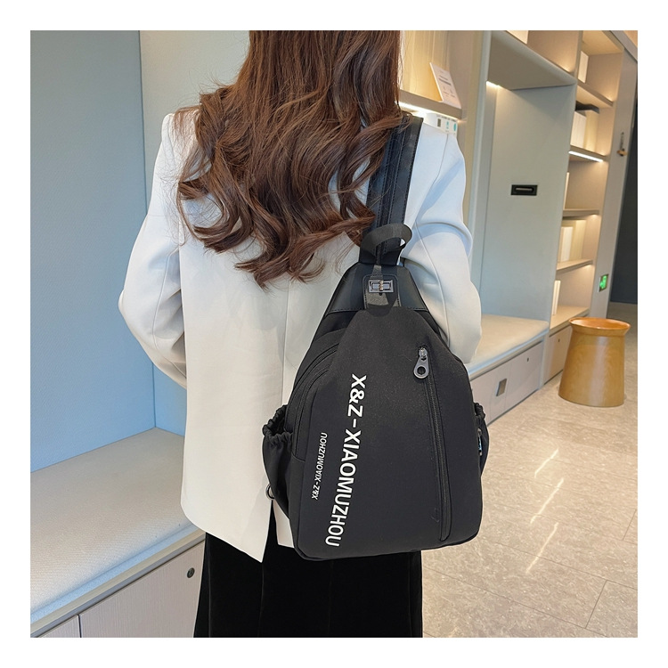 Cross-border women's multi-functional backpack, canvas chest bag, single-shoulder crossbody bag, multi-layered casual large-capacity bag undefined