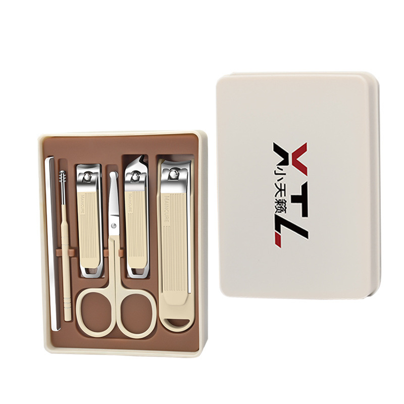 Cuchillo de uñas doméstico 6 piezas herramientas de regalo alicates de uñas conjunto de tijeras de uñas personalizadas anti-splash manicuras cucharas de orejas