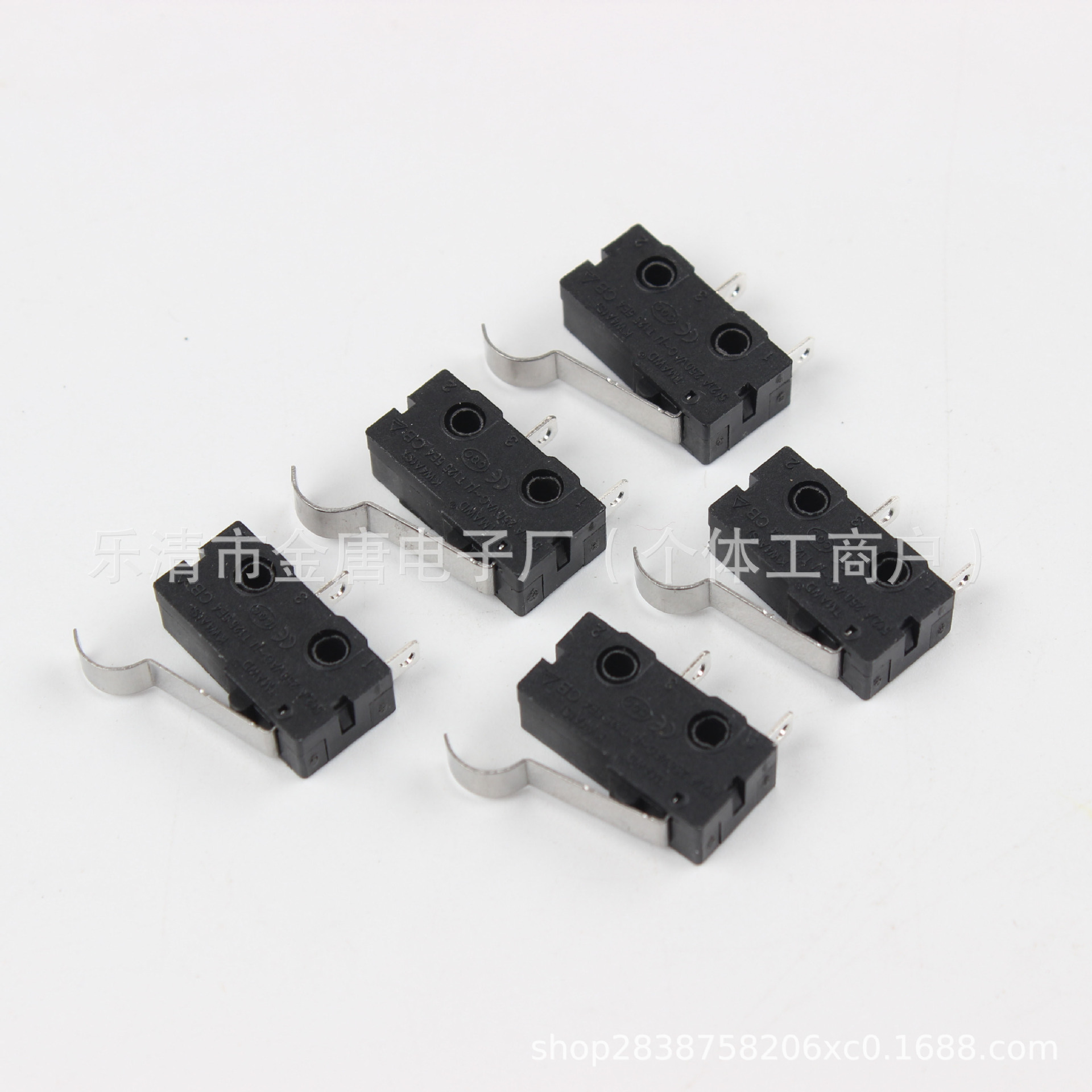 KW12小型微动开关两脚三脚带柄带轮无柄 行程限位开关3脚复位开关