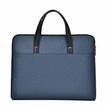 男士商务手提公文包防水耐磨电脑包会议包档案文件包便携式