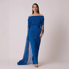 法式通勤风三宅褶皱连衣裙女2025秋季新款高级感收腰显瘦气质长裙