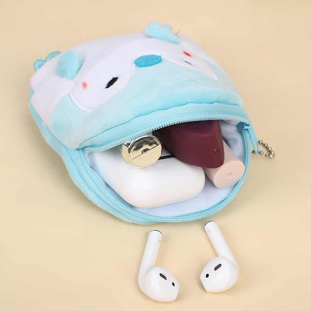 Muñecas de peluche de dibujos animados bonitos pingüinos dinosaurios bolsas de cambio bolsas escolares colgentes auriculares almacenar mini bolsas de monedas