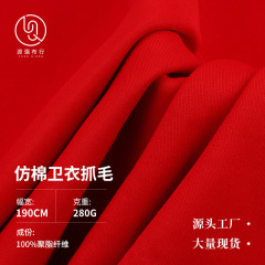 仿棉卫衣抓毛 280g涤纶抓绒布 秋冬全涤卫衣卫裤抓绒布料