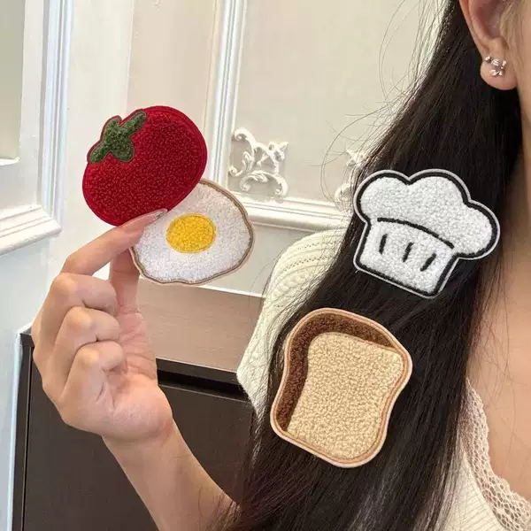 New Quirky Food Magic Stickers: Egg Bread Chef Hat, Tomato Cute Bangs Stickers, Girly Gift for Street Vendors