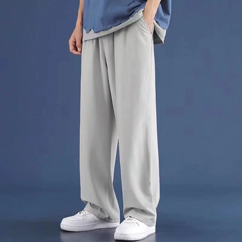 Мужские летние тонкие спортивные брюки, свободный прямой крой, легкие 2–5XL