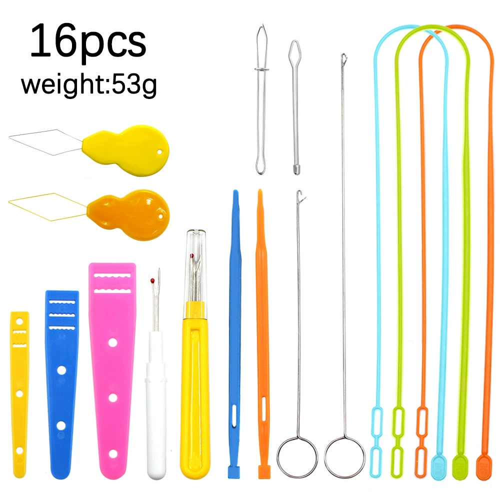 Набор для шитья из 16 предметов, пластиковый, для дома, с инструментом для организации поясов, нитевдевателем и удалителем швов