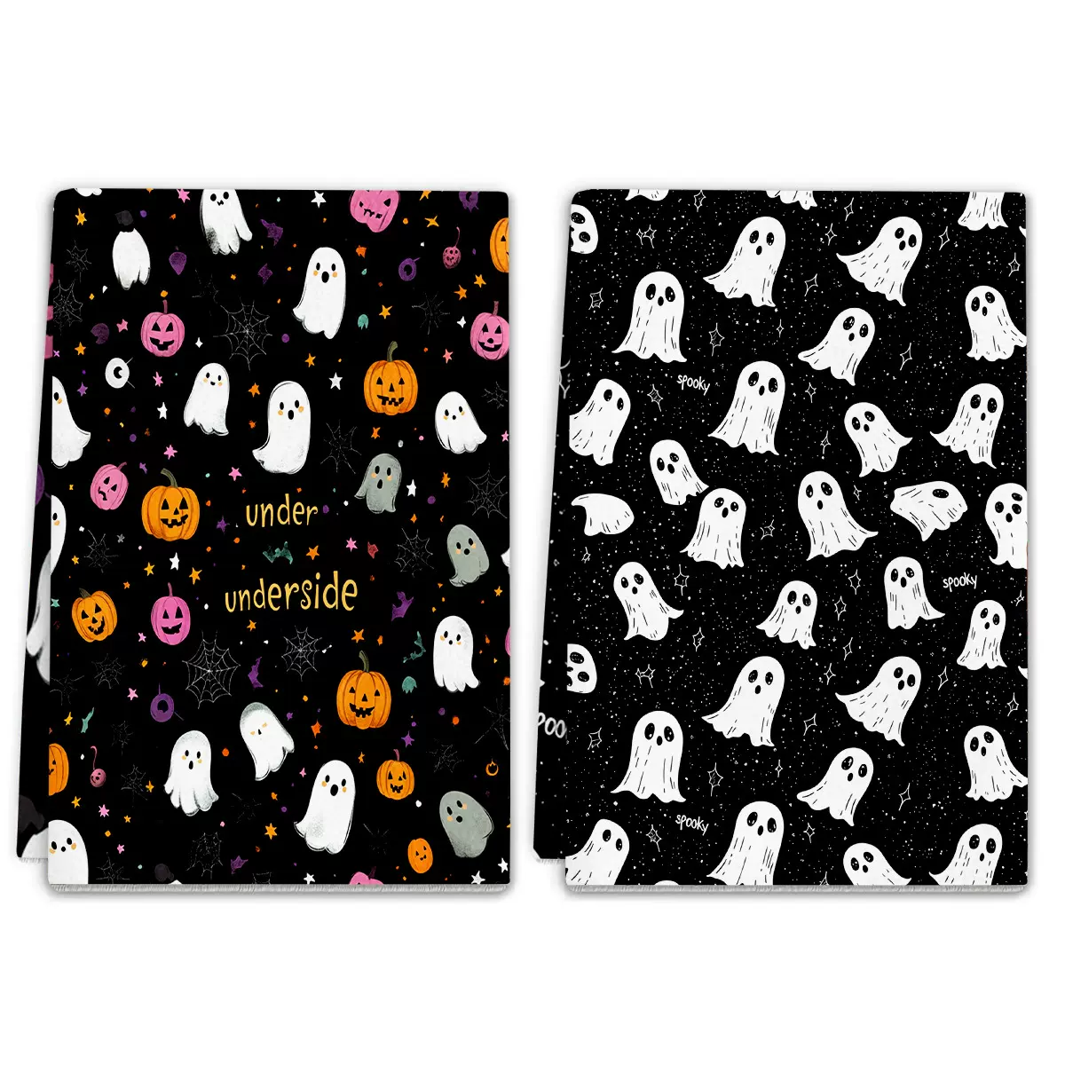 跨境新品万圣节日厨房毛巾跨境茶巾超细纤维印花擦手巾礼物洗碗巾