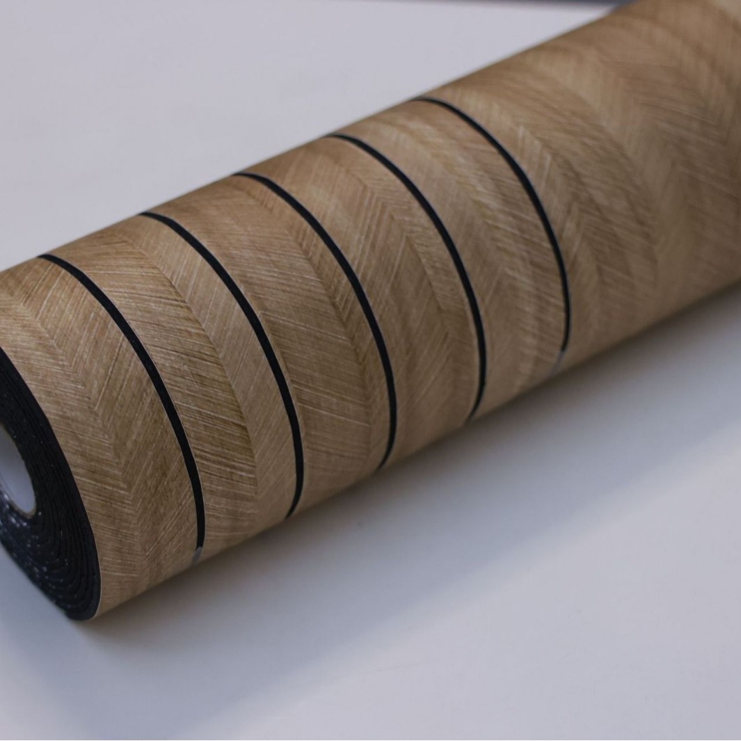 갈색 나무 물고기 뼈 패턴 (목재 장식 + 그릴) [두꺼운 자체 접착]