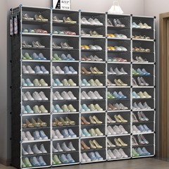 簡易下駄箱家庭用防塵靴棚組立超大型経済型多層収納棚プラスチック大容量