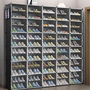 Simple Shoe Cabinet Household Dust-proof Shoe Rack Assembly Large Economical Multi-layer Storage Shelf Plastic Large Capacity