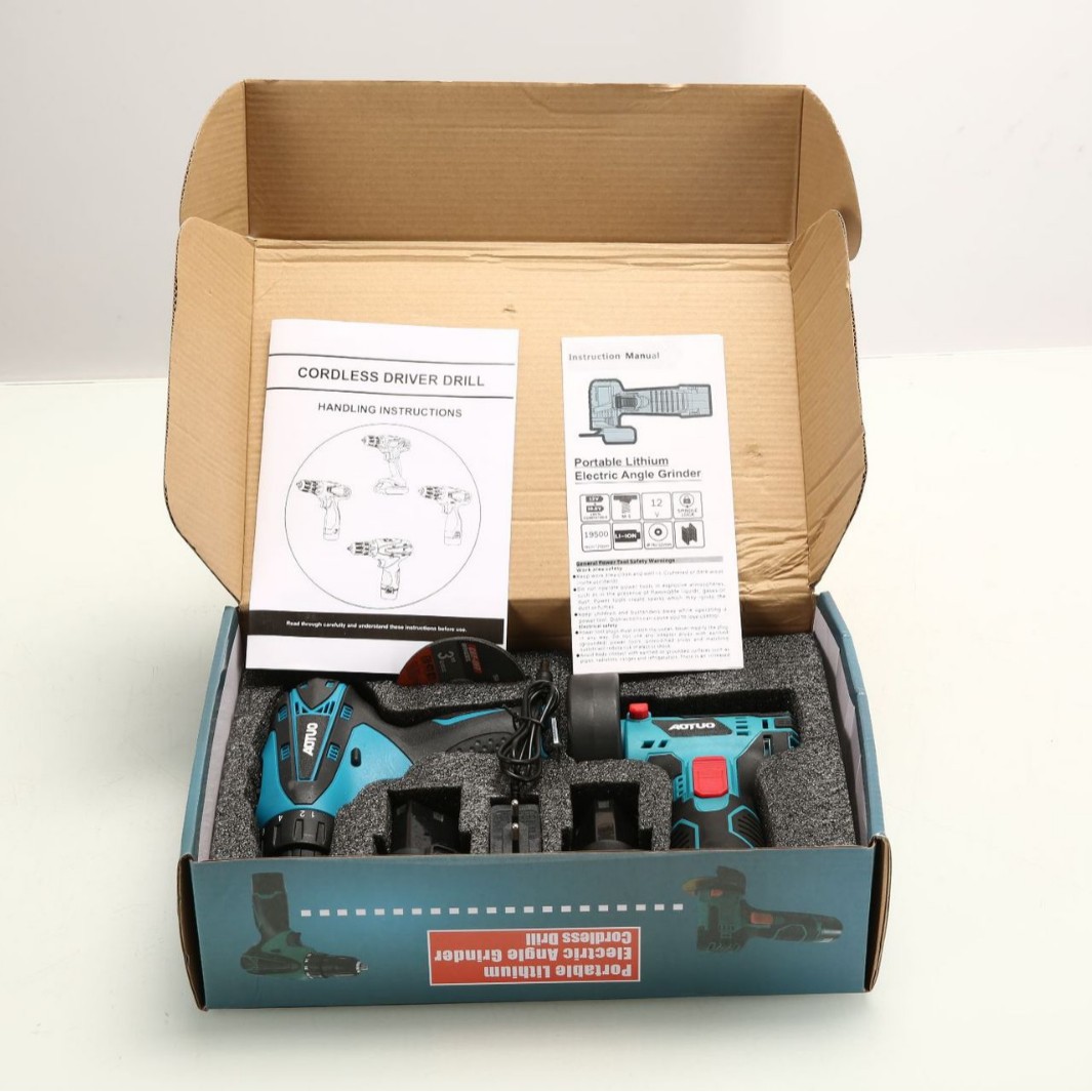 3 pulgadas molino de ángulo de litio conjunto de taladro de mano mini multifunción cortador de mano 12V pulido recargable