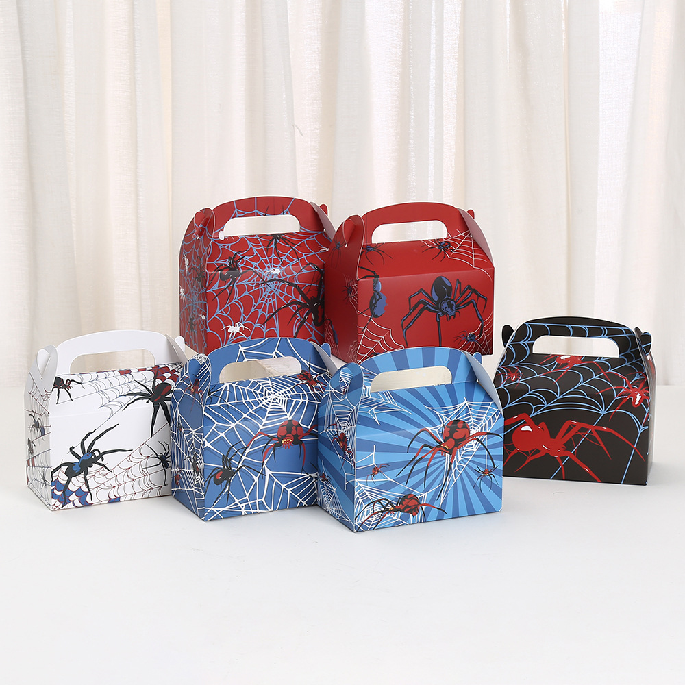 卡通印花手提盒蛋糕盒烘焙盒甜点包装盒批发礼品盒白卡马芬盒