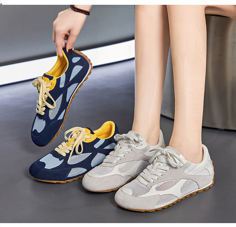 Damen Trainingsschuhe Aus Echtleder Atmungsaktive Sneaker_voghion.com
