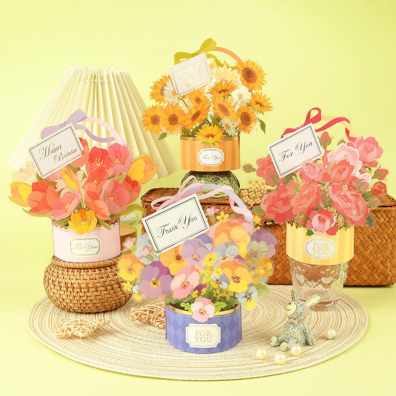 Baomei Simple 3D Greeting Card for Children's Day and Teacher's Day, Thank You and Appreciation 3D Pop-Up Card