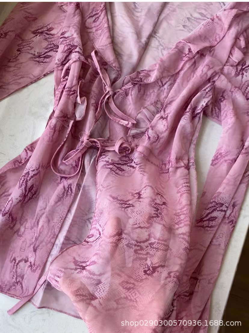 Verano 2023 Amazon perspectiva transfronteriza falda impresa europea y americana venta al por mayor falda de vacaciones entrega de una sola pieza Nuevo producto