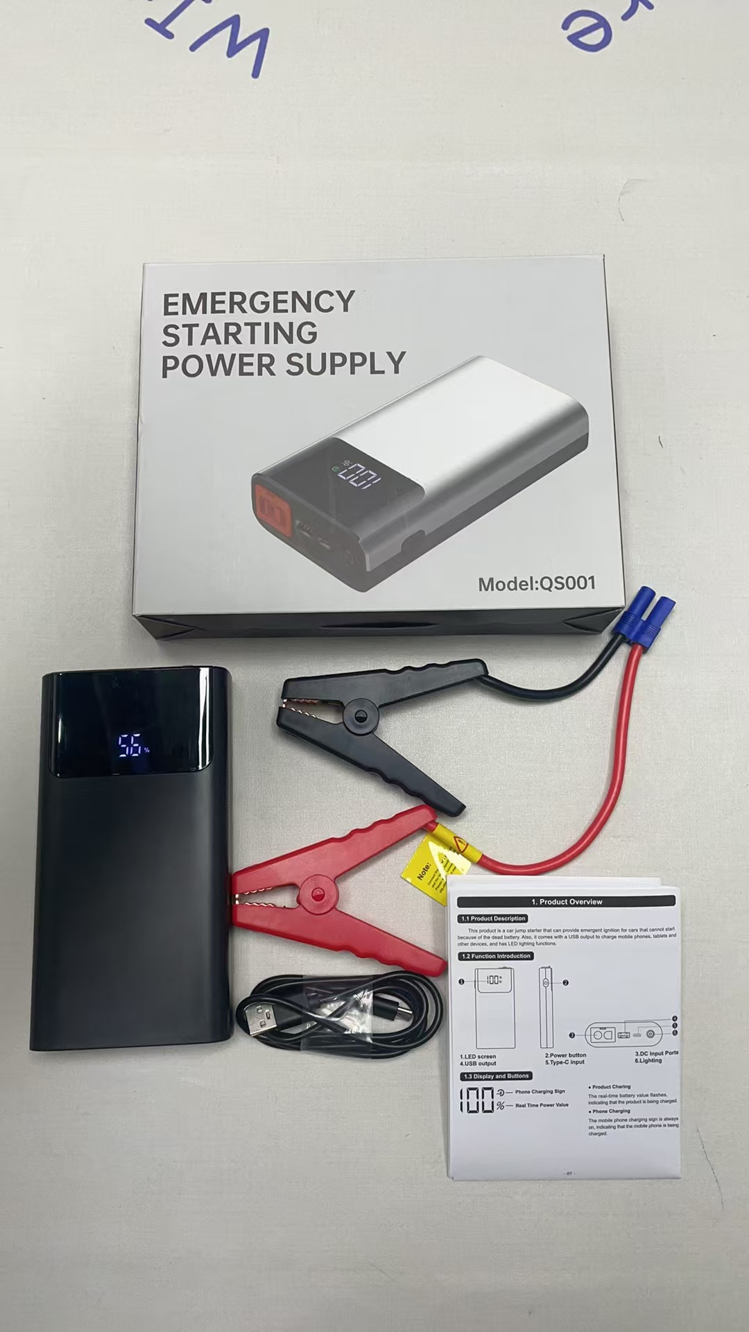 Arrancador de emergencia portátil 12V para coche, con batería - Mayorista