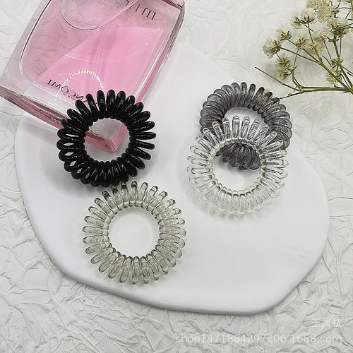 3.8 Gradient Color Phone Cord Hair Tie Transparent Rubber Band Headband Jewelry Yiwu Hair Accessories Wholesale Cross-Border Foreign Trade