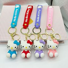 かわいい KT 猫 PVC キーホルダーペンダント学生人形装飾品ギフト車の漫画の装飾ギフトシート卸売