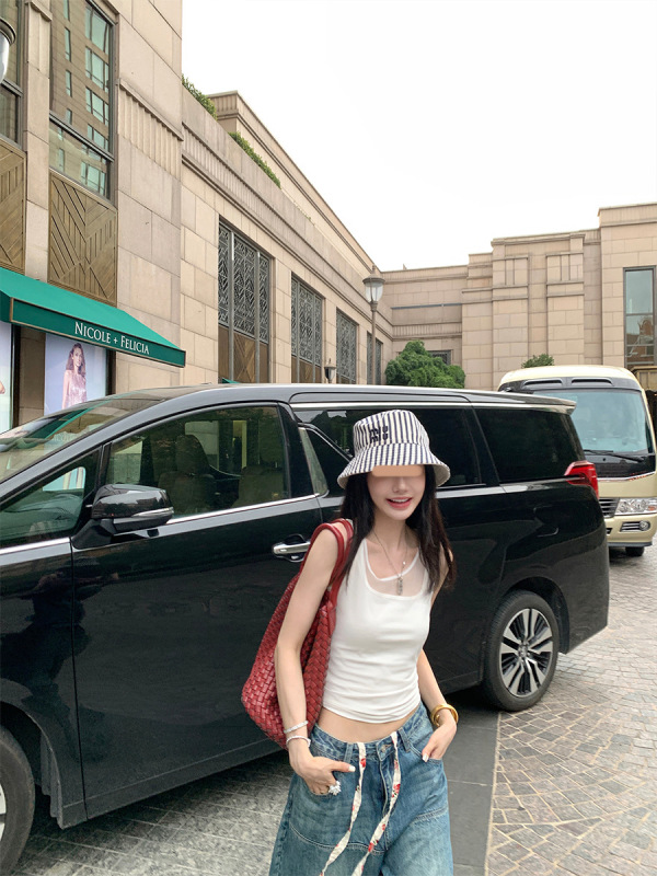 区区欧阳 双层网纱针织弹力吊带背心女夏季外穿辣妹修身显瘦上衣|undefined