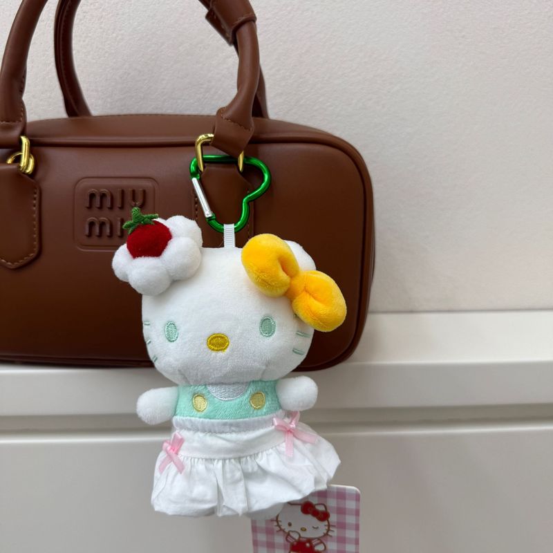 クラシックなハローキティ公式KTペンダント漫画風かわいいシェフハットキーホルダーぬいぐるみ|undefined