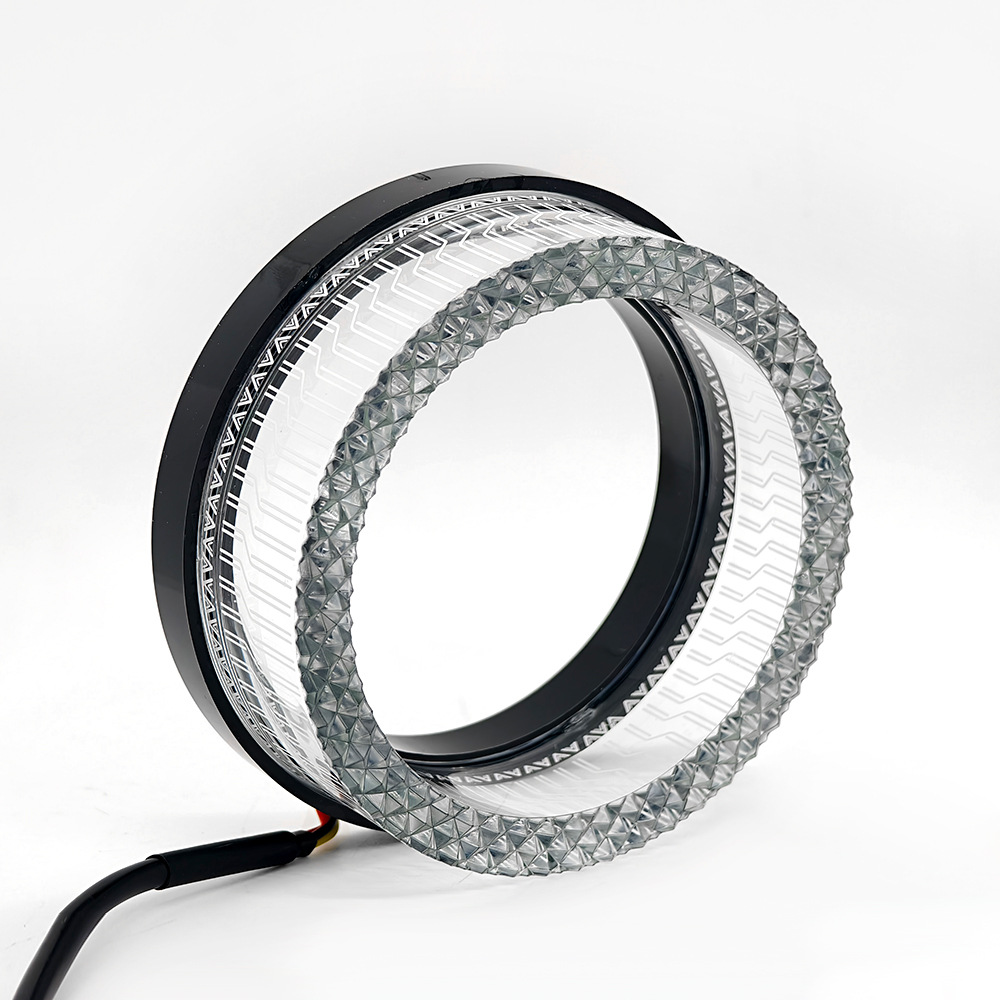 Cross-Border New Car Led Headlight Decorative Halo Ring with Colorful 5D Lens Angel Eyes Integrated Cover Turn Signal Modification