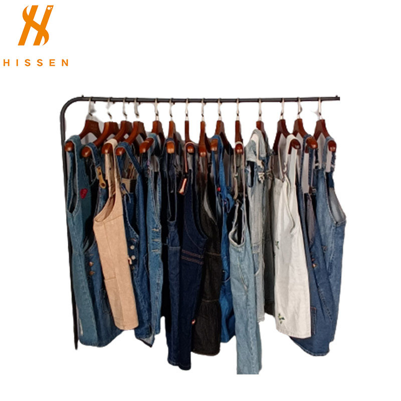 二手衣服旧女装牛仔背带裙出口东南亚usedjeans suspenders pants