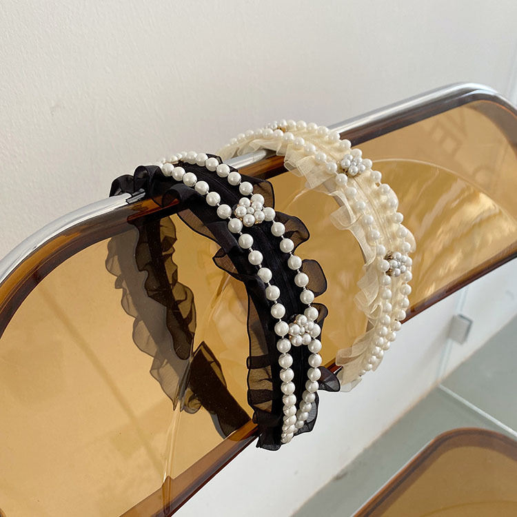 Korean Version Lace Pearl Fold Headband display picture 7