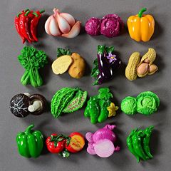 卸売り趣味樹脂3d立体野菜果物冷蔵庫に磁気磁気冷蔵庫の扉を貼ってアイデアを飾る