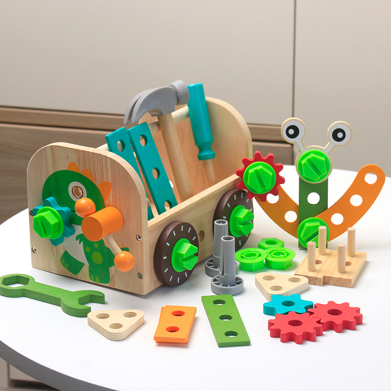 Caja de herramientas de reparación de simulación Desmontaje práctico para niños, tornillo, juguete educativo, combinación de tuercas para niños y niñas, extraíble