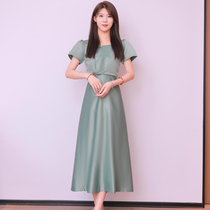 2023 New Green Slimming Party Graduation Host Dress Female Bridesmaid Dress Long Elegant Bridesmaid Dress