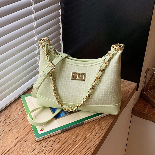 Nicho de tendencia bolso de cadena para mujeres 2026 nuevo estilo coreano bolso de brazo a cuadros, moda versátil bolso de hombro de moda