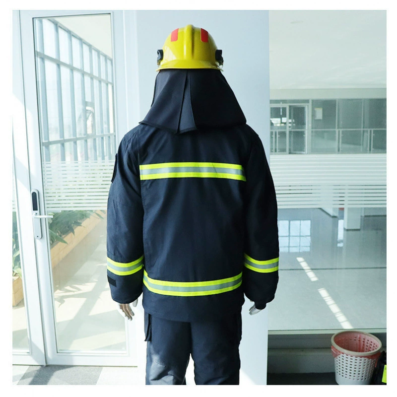 Пожарный спасательный костюм с огнезащитной пропиткой, раздельный пожарный костюм, темно-синий костюм для экстренного спасения