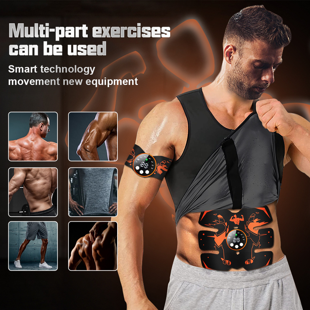 新款6片健身人腹肌贴OEMOD 按摩器懒人健身EMS脉冲健腹仪工厂