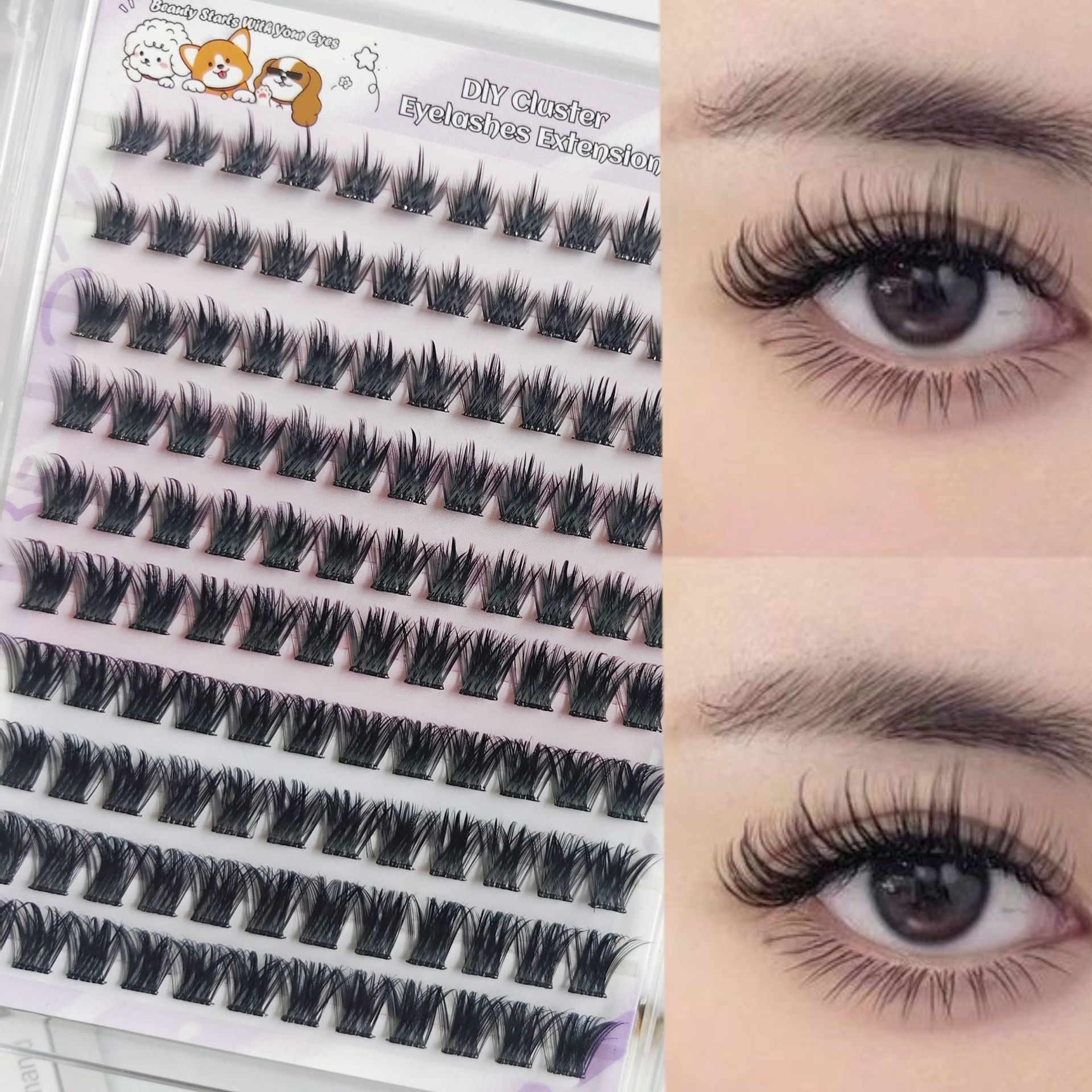 Nuevo conjunto de injerto MJ86 Amazon DIY 10 filas en Europa y los Estados Unidos, pestañas falsas transfronterizas densas