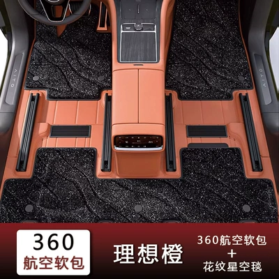 Universal Foot Pad Floor Mats, Leather Carpet, Starry - ideal-orange-starry-sky-blanket-fourfive-seater-vehicles