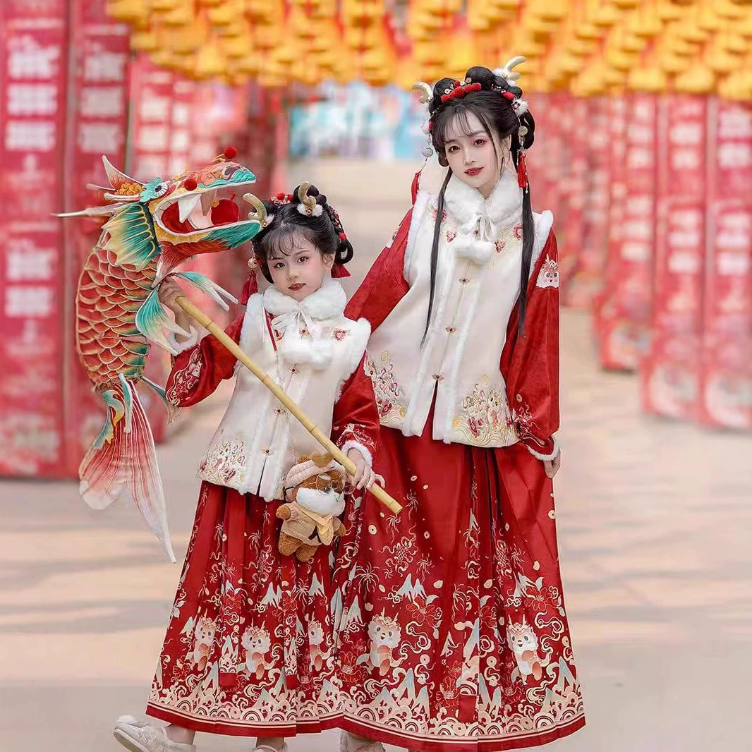 Новый осенний и зимний период Yuanxi Ming Han костюм юбка женская толстая