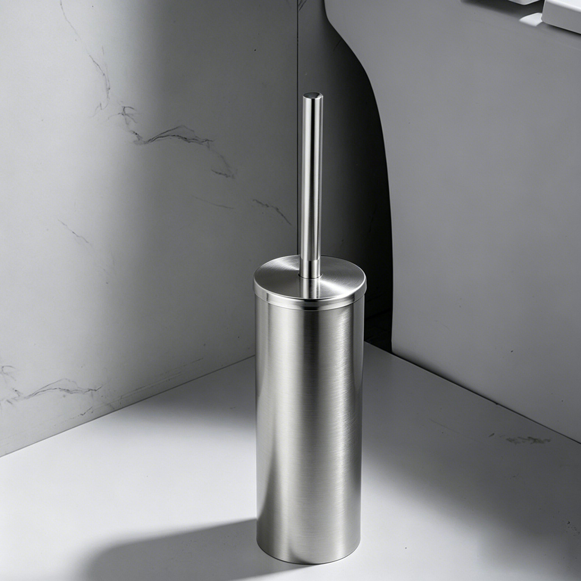 Baño para el hogar Juego de acero inoxidable Baño de pared de inodoro Cepillo de artefacto de limpieza de baño Rack de hotel transfronterizo