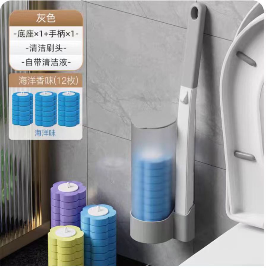 Cepillo de inodoro desechable para uso doméstico, cepillo de inodoro de mango largo sin perforaciones, sin rincones muertos, cepillo de limpieza estéril, cepillo de inodoro.