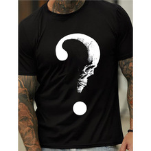 外贸跨境欧美欧码大码骷髅头符号印花图案男款棉夏季T恤