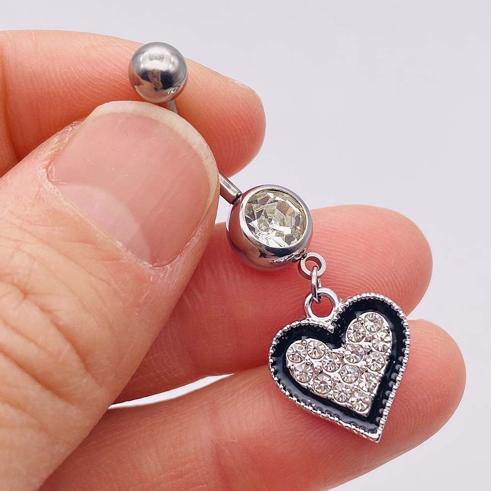 Streetwear Heart Shape Butterfly Stainless Steel Plating Inlay Women's Belly Ring display picture 3