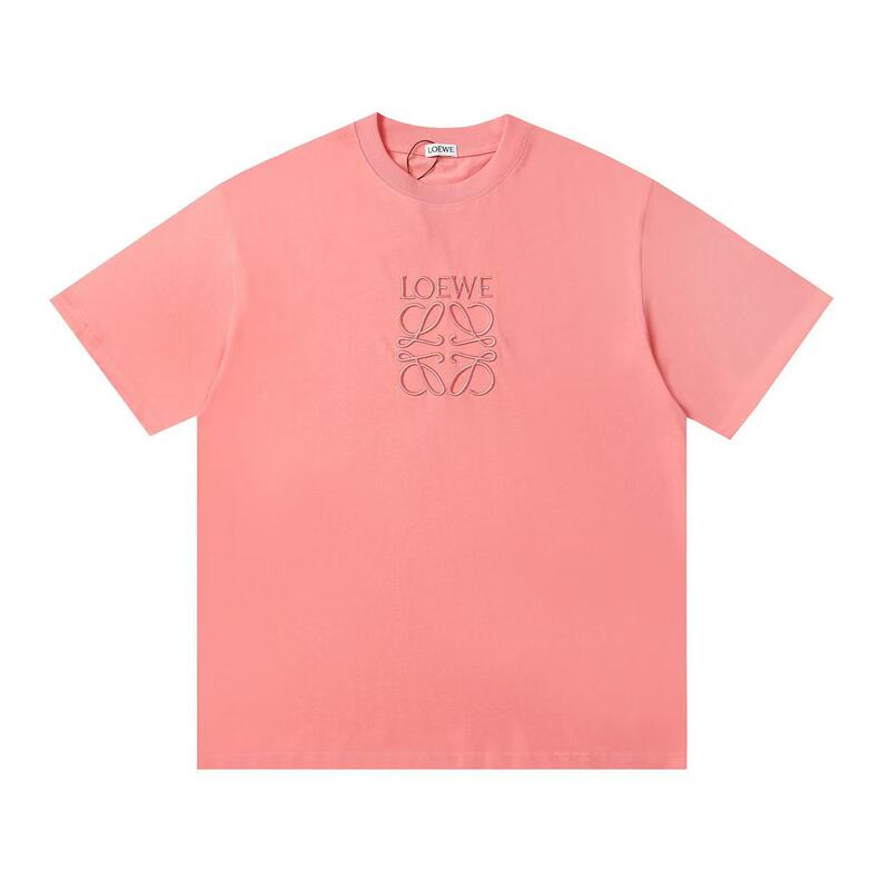 High-End Loewe T-Shirt, Short-Sleeved, Unisex Couple's Wear, High-Weight Pure Cotton, Loose Fit, Crew Neck High-End Loewe T-Shirt, Short-Sleeved, Unisex Couple's Wear, High-Weight Pure Cotton, Loose Fit, Crew Neck